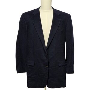 Vintage Hickey Freeman Blazer Mens 42 Navy Canterbury Collection‎ Cashmere 80s
